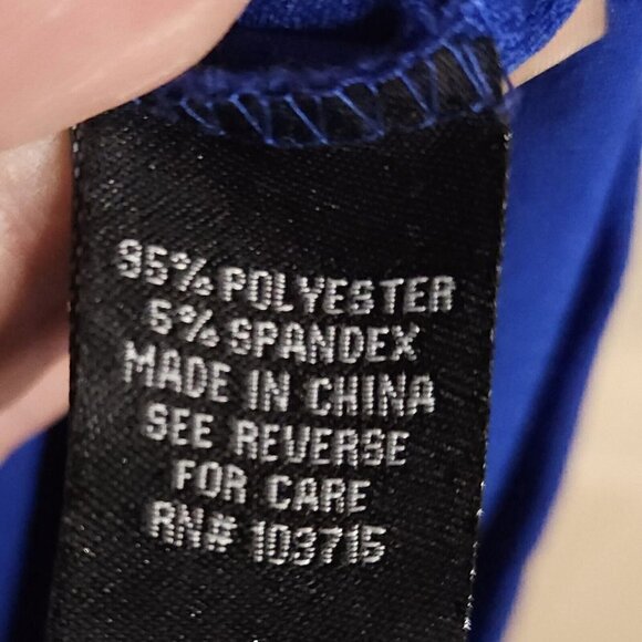 Sharagano Womens Blue Plus Cap Sleeve Color Block Sheath Dress 16 - Picture 5 of 6